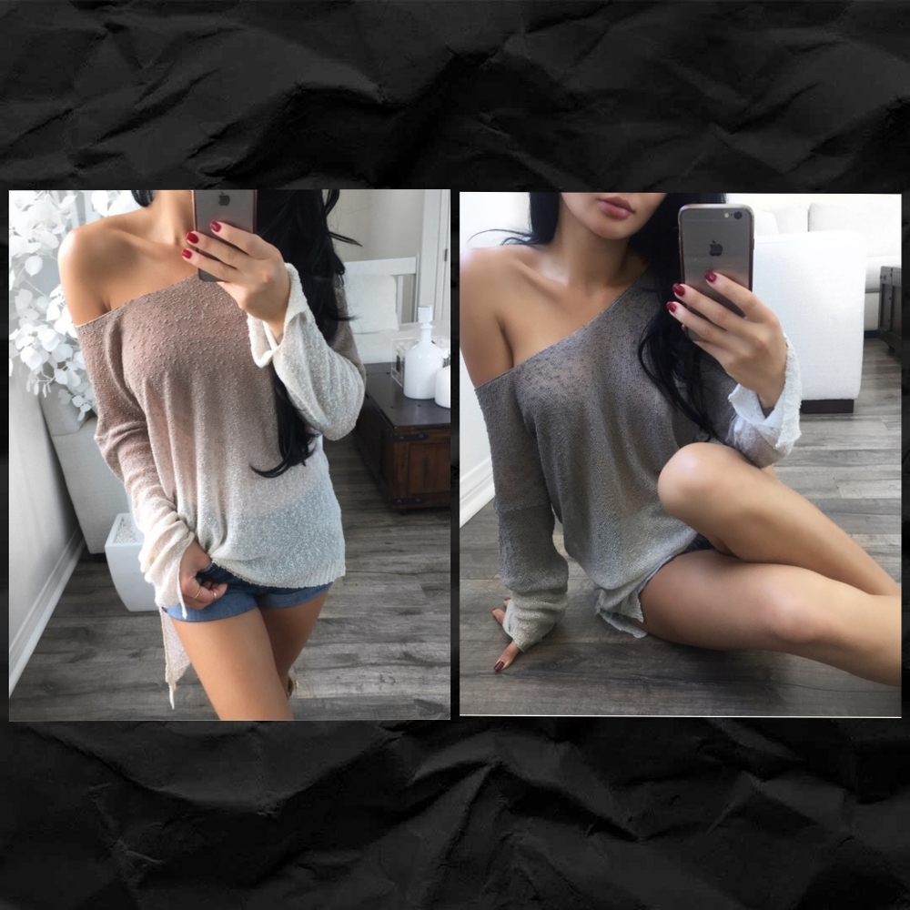 EKATTIRE Sophia ombre textured knit tops
